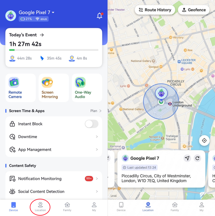 AirDroid location sharing